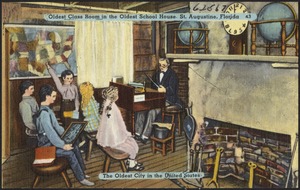 Oldest classroom in the oldest schoolhouse, St. Augustine, Florida, the oldest city in the United States