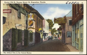 Quaint old St. George Street, St. Augustine, Florida, the oldest city in the United States