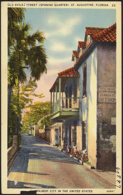 Old Aviles Street (Spanish quarter), St. Augustine, Florida, the oldest city in the United States