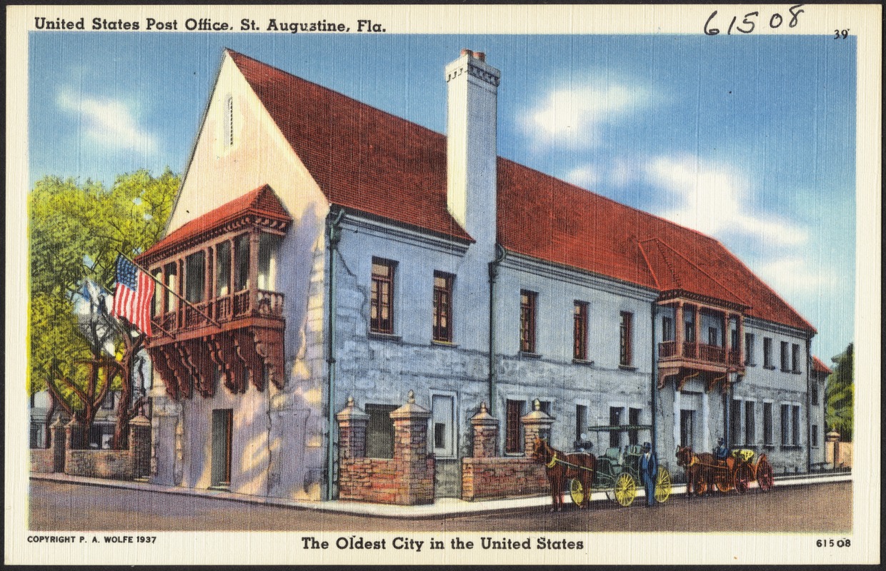 United States post office, St. Augustine, Florida, the oldest city in the United States