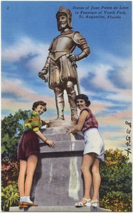 Statue of Juan Ponce de Leon in Fountain of Youth Park, St. Augustine, Florida