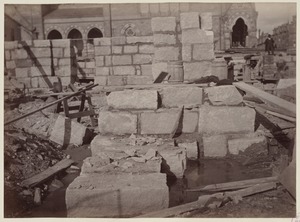 Foundation at the corner of Boylston and Dartmouth Streets, construction of the McKim Building