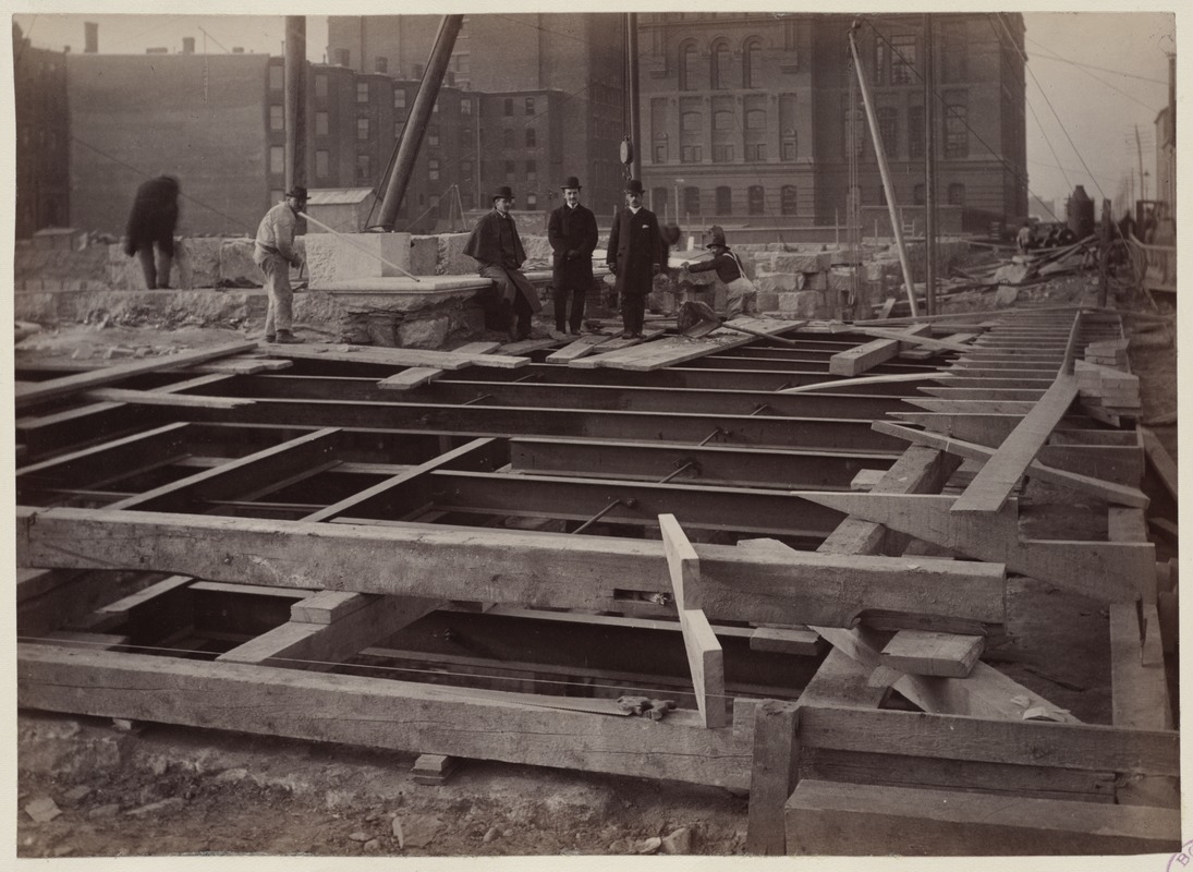 Platform At Corner Of Boylston And Dartmouth Streets Construction Of The Mckim Building 3247