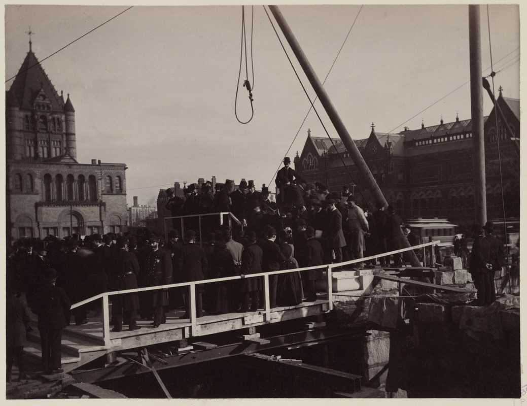 Cornerstone ceremony, construction of the McKim Building