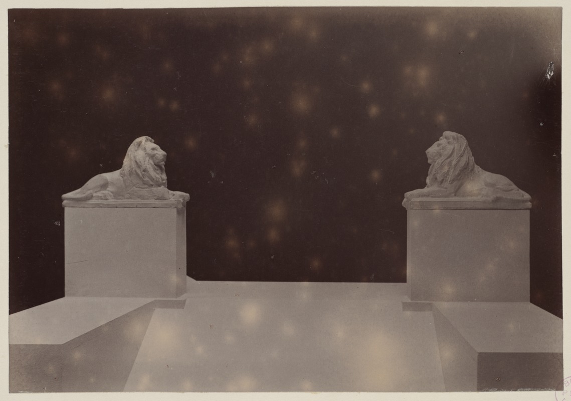 Plaster model of the lions by Louis Saint Gaudens