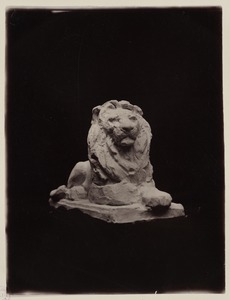 Plaster model of Louis Saint Gaudens lion statue, front view