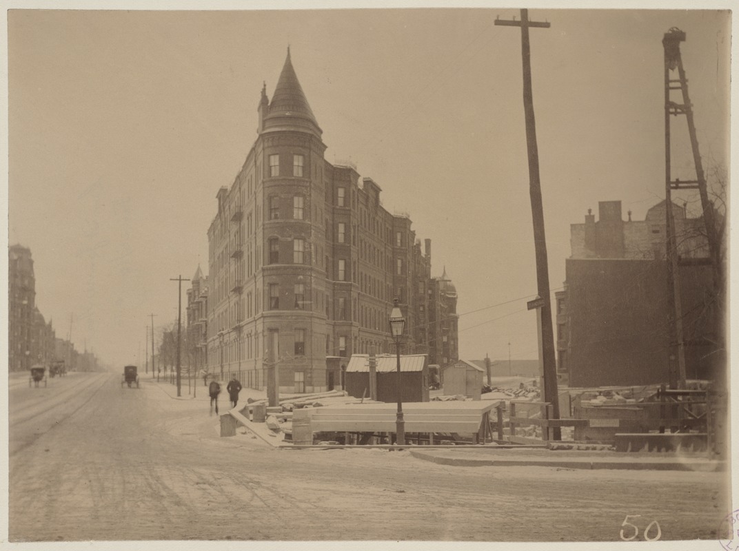 Site at the corner of Dartmouth and St. James Avenue, construction of the McKim Building