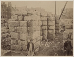 Granite piers in basement, construction of the McKim Building