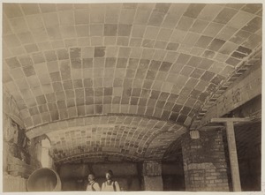 Underside of Guastavino tile arches comprising basement ceiling, construction of the McKim Building