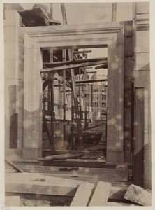 Boylston Street entrance, construction of the McKim Building