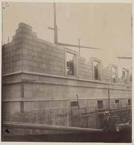 Dartmouth Street Facade at southeastern corner, construction of the McKim Building