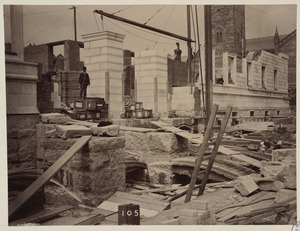 Dartmouth Street entrance, construction of the McKim Building