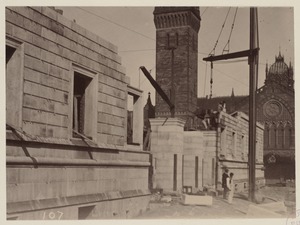 Dartmouth Street entrance, construction of the McKim Building