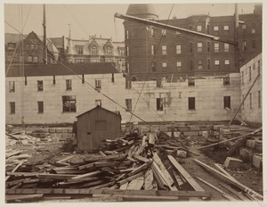 South wall of the Courtyard, construction of the McKim Building