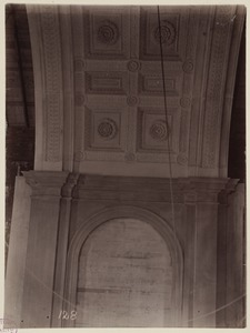 Mock-up of Bates Hall ceiling, construction of the McKim Building
