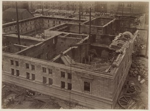 View of the site from the S.S. Pierce Building, construction of the McKim Building