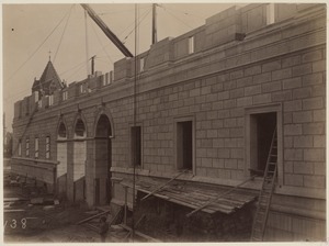 Boylston Street exterior, construction of the McKim Building