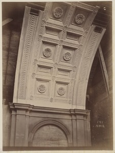 Mock-up of Bates Hall ceiling in stacks, construction of the McKim Building