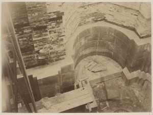 Marble wall and alcove in entrance hall, construction of the McKim Building
