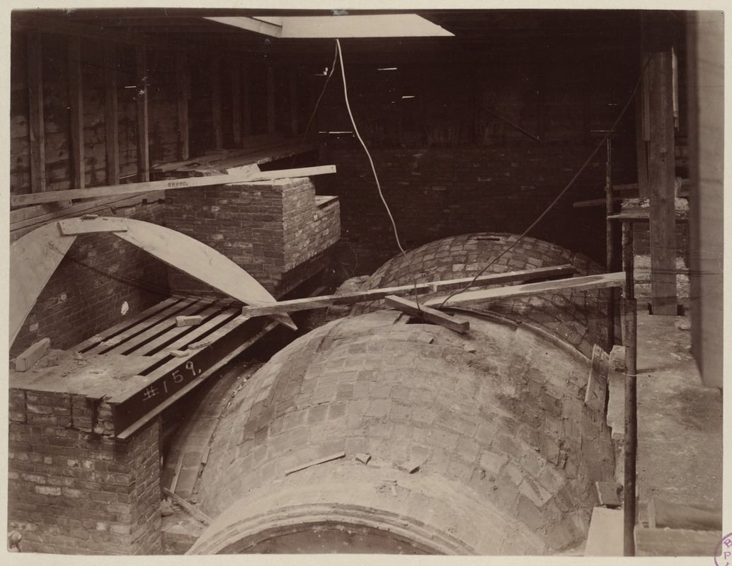 Guastavino tile arches in entrance hall, construction of McKim building.