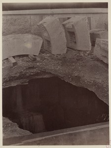 Hole in tile arch, Dartmouth St. area, construction of the McKim Building