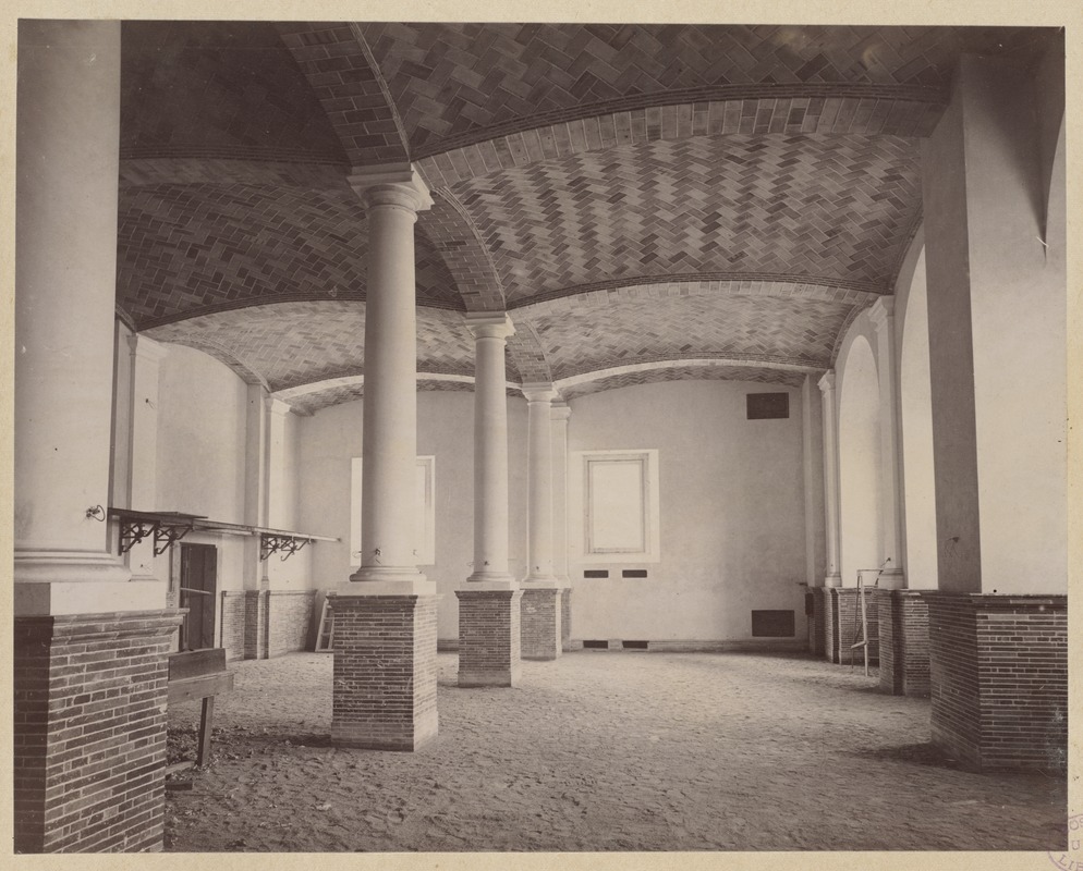 Periodical room looking toward Boylston St., construction of the McKim Building
