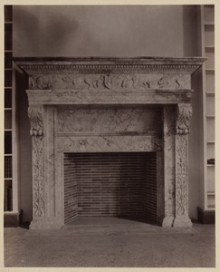 Carved marble mantel, Music Library, construction of the McKim Building