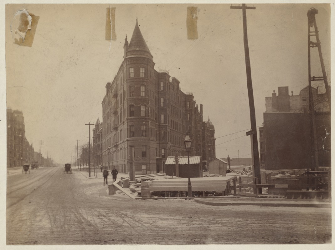 Site at the corner of Dartmouth and St. James Avenue, construction of the McKim Building