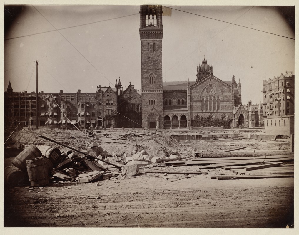 Excavation site, looking towards Boylston St., construction of the McKim Building