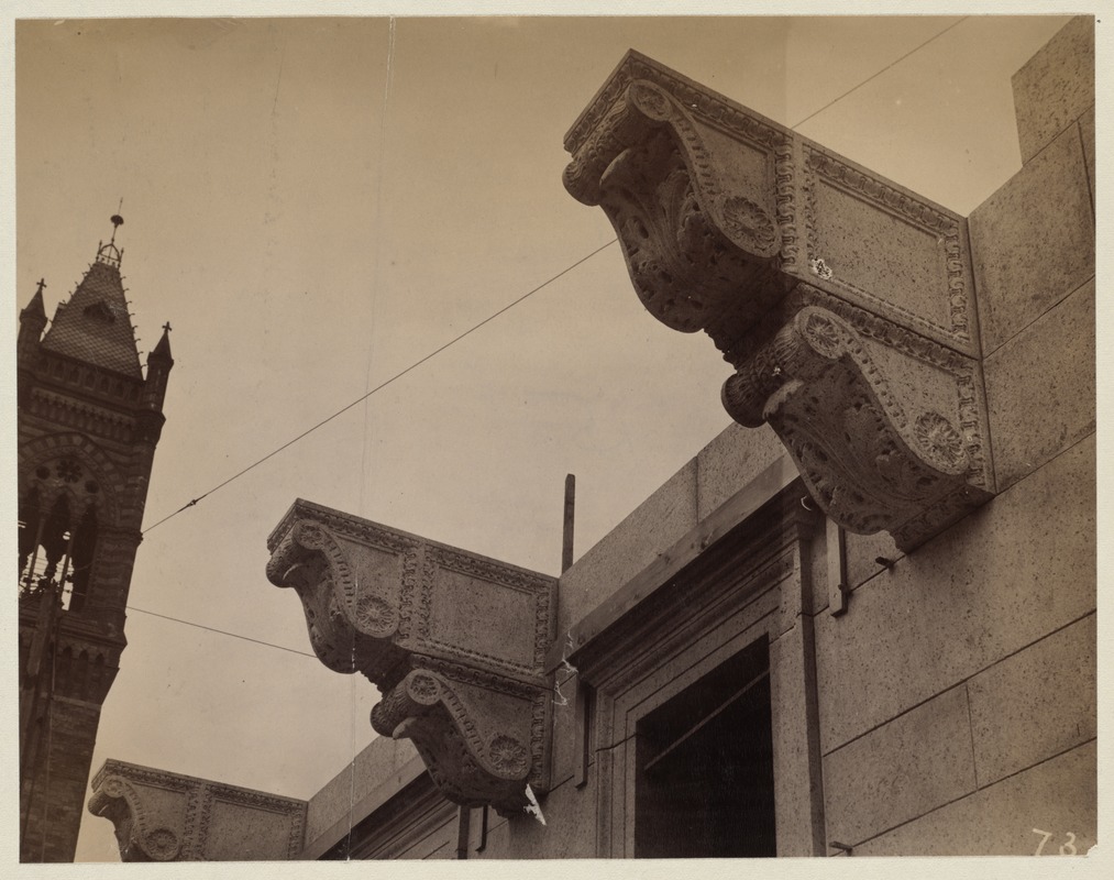 Courtyard balcony brackets, construction of the McKim Building