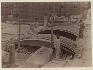 Guastavino tile vaults under entrance vestibule, construction of the McKim Building