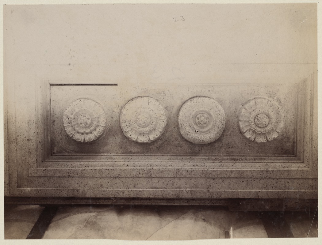 Bottom of granite base for Courtyard balcony, construction of the McKim Building