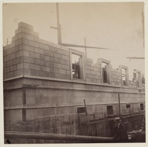 Dartmouth Street Facade at southeastern corner, construction of the McKim Building