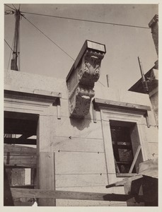 Bracket for balcony on East wall of Courtyard, construction of the McKim Building
