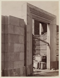 Marble frame of vestibule door, construction of the McKim Building