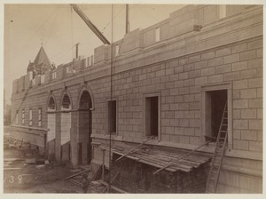 Boylston Street exterior, construction of the McKim Building