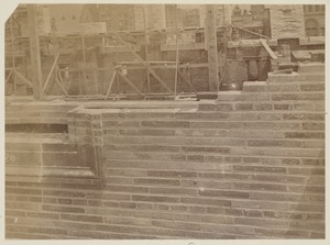 East wall of Courtyard brick work, construction of the McKim Building