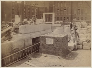 Load test for Guastavino tile arches along Boylston Street, construction of the McKim Building