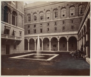 Courtyard looking south, construction of the McKim Building
