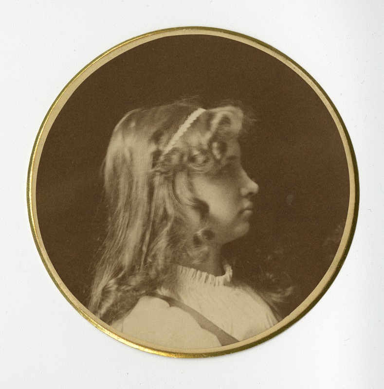 Circular Profile Portrait of Helen Keller