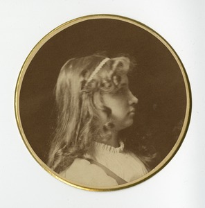 Circular Profile Portrait of Helen Keller