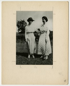 Helen Keller playing croquet with Polly Thomson