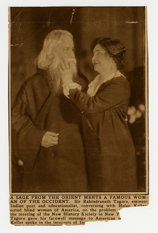 Helen Keller with Sir Rabindranath Tagore