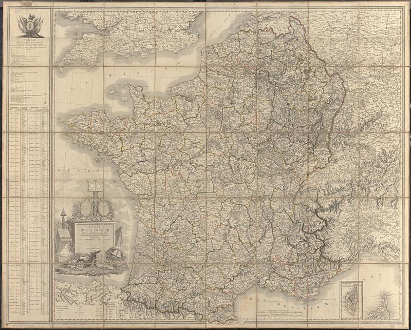 Carte de la France divisée en 98 départments, et subdivisée en arrondissemens communaux