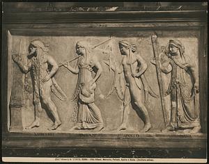 Roma - Villa Albani. Mercurio, Pallade, Apollo e Diana. (Scultura antica)