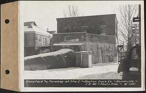 Penstock and forebay at Station C, Boston Duck Co., Bondsville, Palmer, Mass., Jan. 3, 1940
