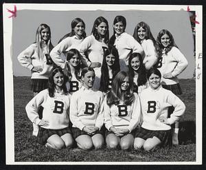 Bedford Cheerleaders- Front, from left, Lori Genetti, Sarah Davis, Pamela Mee and Sandy Genetti. Middle, from left, Sharon Walker, Emily Cohen and Candy Deranian, Back from left, Laura Diebold, Janet McNamara, Sally Spandora, Ellen McGrath, Pamela Cossman and Valerie Beecy.