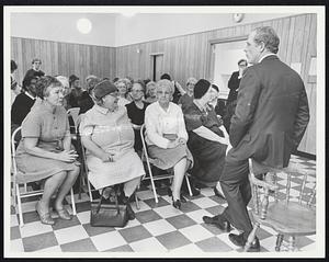 Mayor White meeting elderly at S. Boston Housing Project.