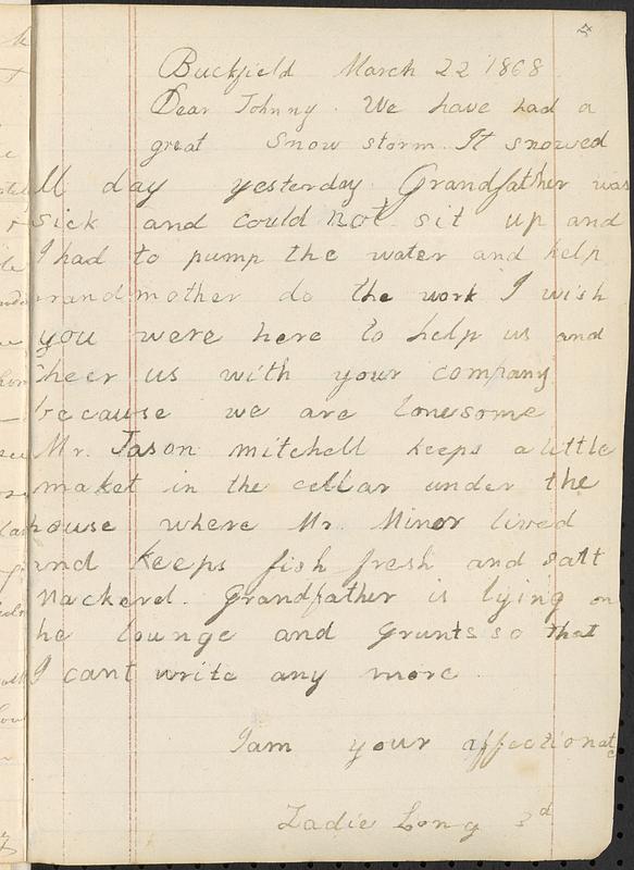 Letter from Zadoc Long Jr. to John D. Long, March 22, 1868