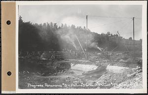 Contract No. 19, Dam and Substructure of Ware River Intake Works at Shaft 8, Wachusett-Coldbrook Tunnel, Barre, progress panorama 3, photo no. 3, Shaft 8, Barre, Mass., Aug. 28, 1929